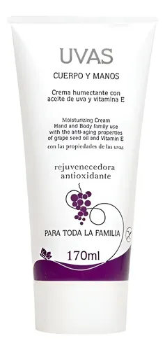 Crema Humectante Cuerpo Y Manos 170ml. Uvas Cosmeticos