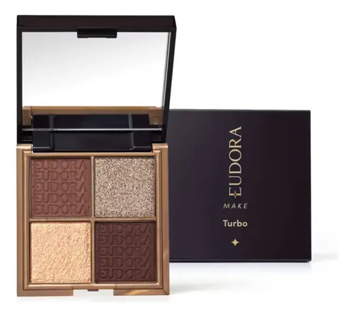 Paleta de sombras de ojos Eudora Make Turbo Quartet, 8 g, color marrón
