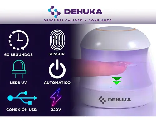 Cabina Para Uñas Led UV SUN Secador Gelificadas Semi + Sensor Inteligente Dehuka