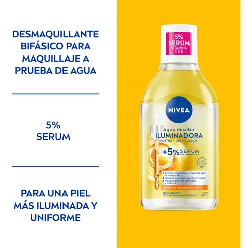 NIVEA Agua Micelar Bifásica Iluminadora 400ml