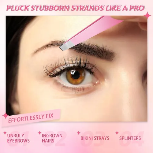 Pinzas Para Cejas Mudder 12 Pzas Acero Inoxidable Punta