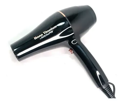 Secador De Pelo Profesional Babyliss Nano Gold Color Negro