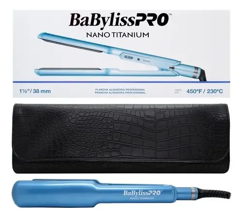 Planchita Babyliss Profesional Pelo Plancha Ancha 9559 Funda Color Azul