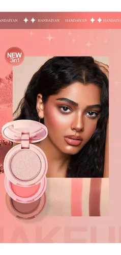 Set Maquillaje 3 En1 Colorete En Polvo Y Contorno Iluminador