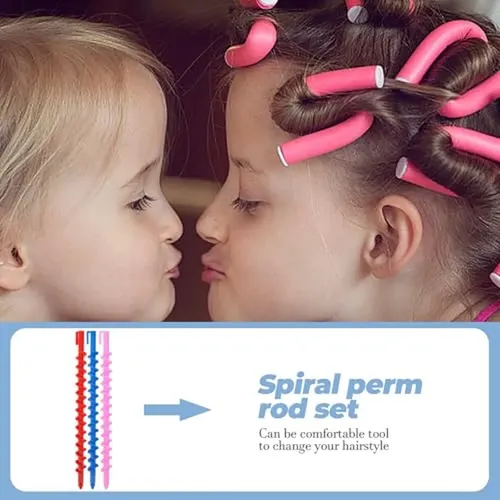 Rulos En Espiral Para Cabello Corto, 20 Unidades, Rizos Ajus
