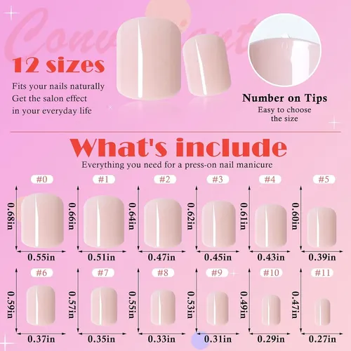 Uñas Postizas Nude Short Addfavor 240pzas