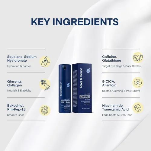 Crema Facial Terez & Honor DermForce para Hombres con Niacinamida Antienvejecimiento