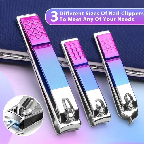 Set De 12 Piezas De Manicura, Cortaúñas, Kit De Pedicura Par