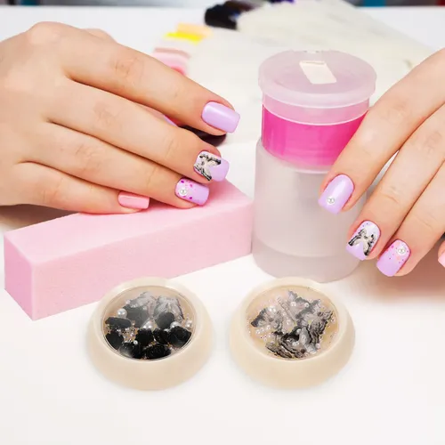 4 Cajas De Colgantes Para Uñas, Perlas, Diamantes De Imitaci