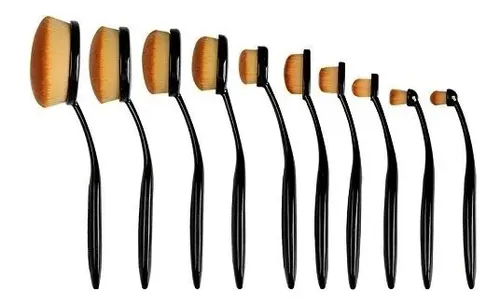 Set De Brochas Y Pinceles Oval X 10 Profesional En Caja