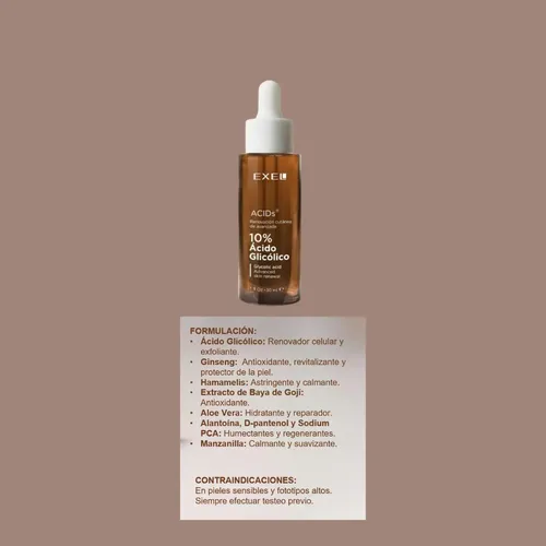 Sérum Ácido Glicólico Exel Acids Día Para Piel Madura De 30ml
