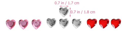 12 Hojas De Pegatinas Adhesivas Con Gemas En Forma De Corazó