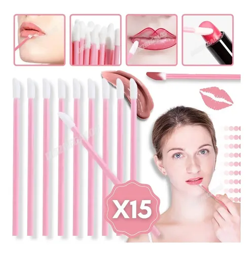 Pincel Descartable Para Labios X15 Unidades Maquillaje