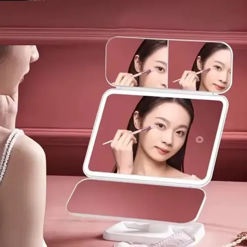 Espejo de Maquillaje LED Tríptico Stnffive con Luz Regulable y Aumento 1x/2x/3x