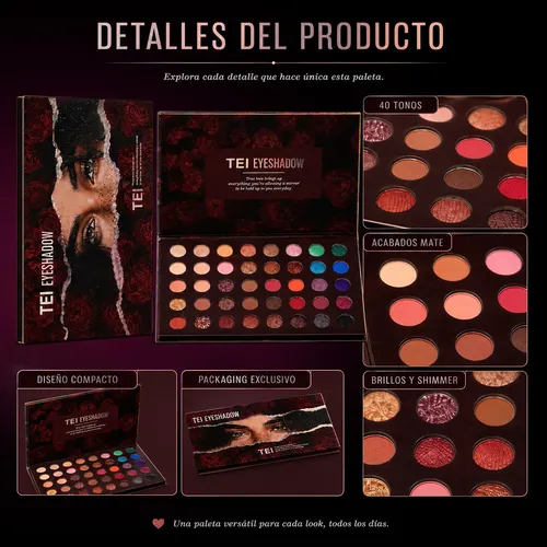 Paleta De Sombras Profesional Tei Cosmética