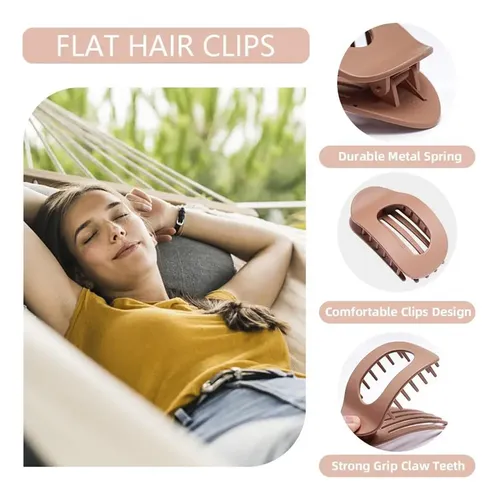 Gwps 4 Pinzas Planas Para Cabello Mujer