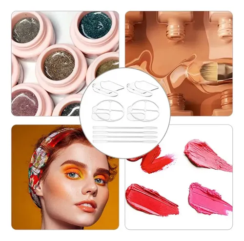 Set De 4 Paletas Cosméticas De Mano Con Colores Variados