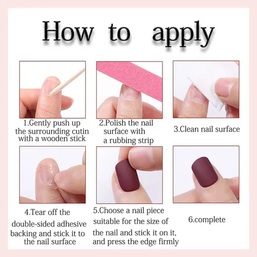 Uñas Acrílicas Ombre Rosadas Ovaladas 24 Pcs Wuhcim