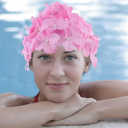 Gorro De Natación Moderno Con Pétalos Florales