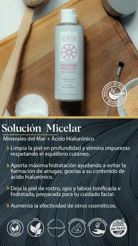 Solucion Micelar Frecuencial Acido Hialurónico 200ml Dabar