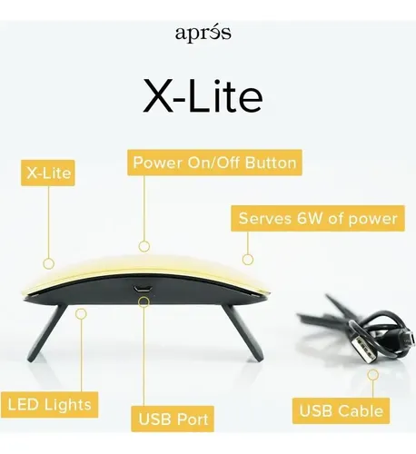 Lámpara De Uñas Uv Led Aprés X-lite 6w Recargable Dorado