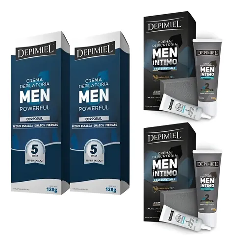 2 Crema Depilatoria Hombre Corporal +2 Zona Intimas Depimiel
