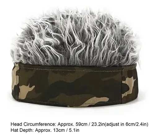 G/ Diadema De Pelo Falso Para Hombres En Negro Y Gris