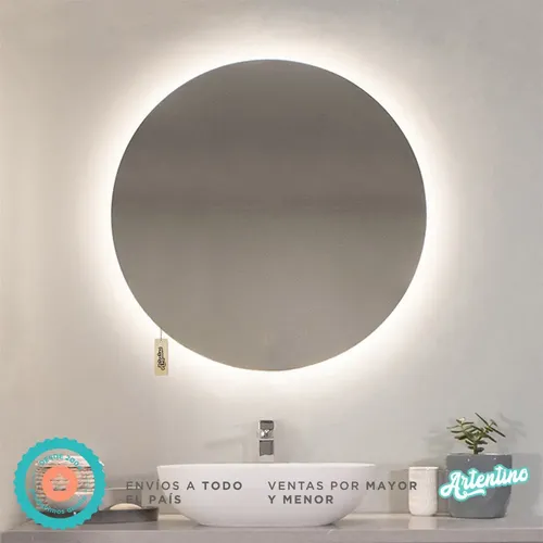 Espejo Led De Pared Deco Luz Cálida Fría Rgb Apto Baño 80 Cm