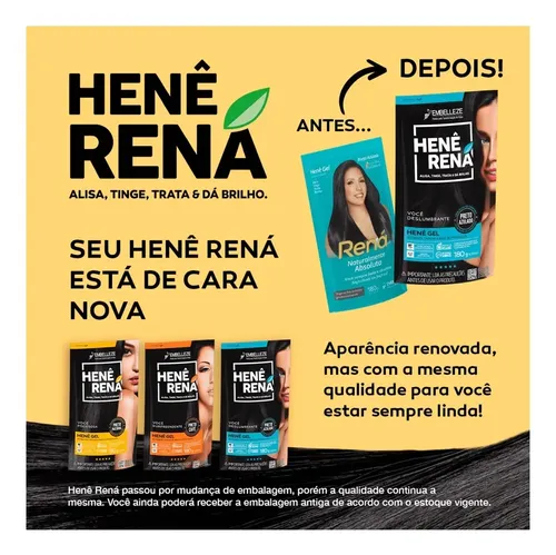 Embelleze Gel Hena Rena Alisa Tiñe Da Brillo Negro Cafe 180g