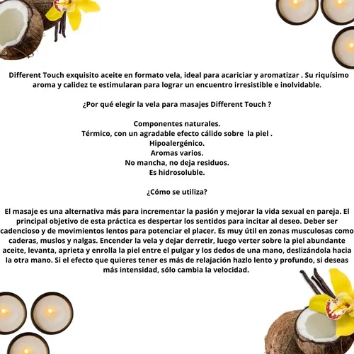 Velas Para Masajes Aromáticas Aceite Tibio Aromas Fragancia Coco & Vainilla