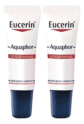 Combo X2 Eucerin Aquaphor Reparador De Labios S.o.s 10ml.