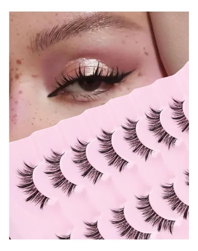 Pestañas Postizas Jiocolor Estilo Wispy Natural 7 Pares