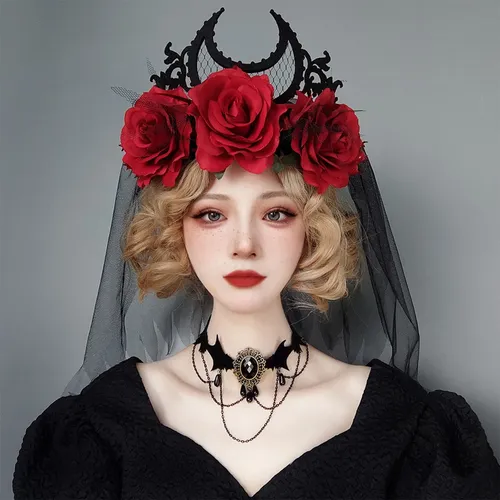Tiara Gótica Con Diadema Para El Día De Los Muertos
