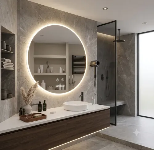 Espejo Luz Led Redondo Tactil Touch 70cm Desempañante