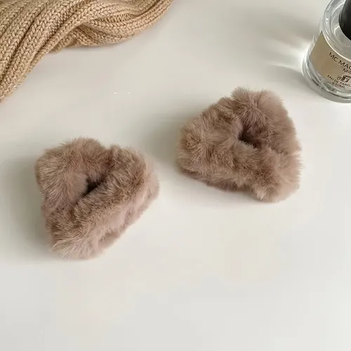 Broches De Peluche For Cabello Orejas De Gato Marrón