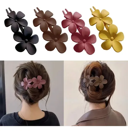 Pinza Para El Pelo Con Estampado Floral Mate, Con Agarre Fue
