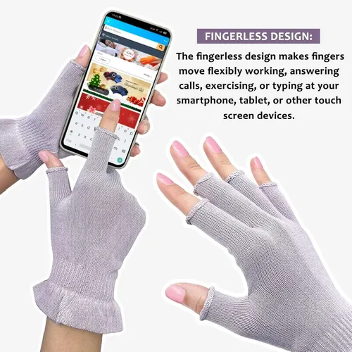 Guantes Sin Dedos Hidratantes Lavanda Para Manos Secas Uv