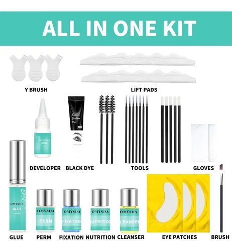 Kit De Estiramiento De Pestañas Y Color Negro, Kit De Lamina