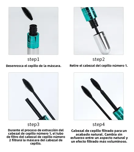 .zd Qic Máscara 4d Rizada Larga Volumen 2 En 1 Agua .jh