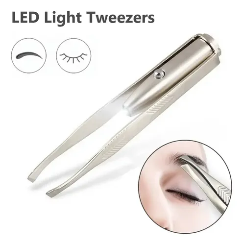 Pinzas For Depilar Ceja Con Luz Led, Pinza Ceja Luces Led