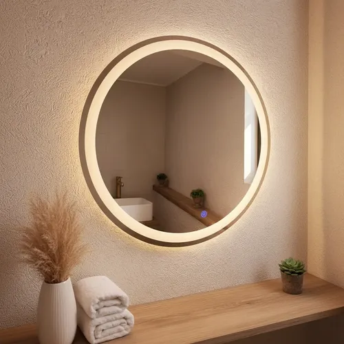 Espejo Con Luz Led Táctil Touch Redondo 80cm Envío Gratis