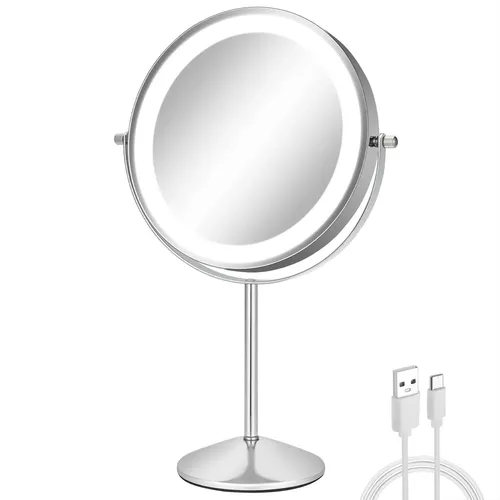 Espejo De Maquillaje Ffowcye 8 Luces Con Aumento De 1x/10x