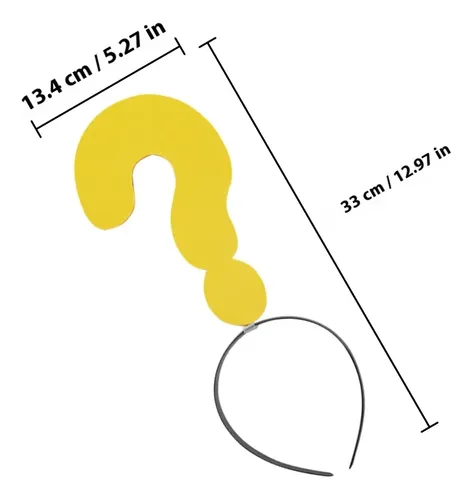 Divertido Aro For El Pelo Con Signos De Interrogación Y Exc