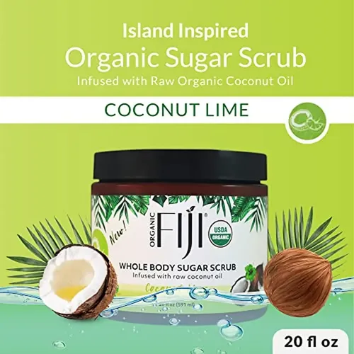 Exfoliante Orgánico Para Todo El Cuerpo De Fiji, Con Infusió Coconut Lime