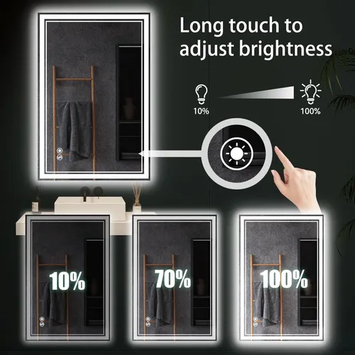 Espejo Led Wuenlux 61 X 81 Cm Antivaho Y Regulable