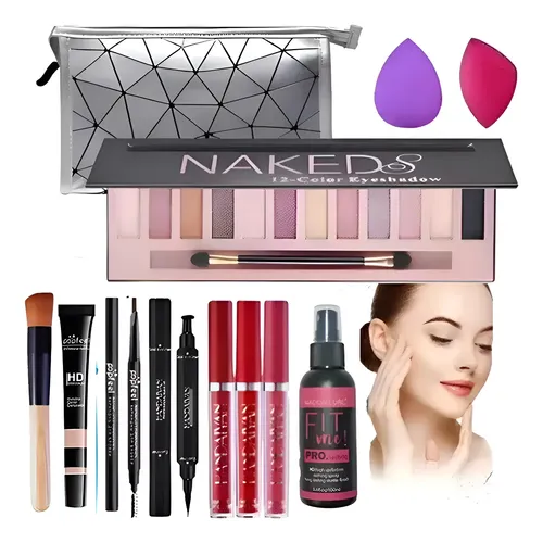 Kit De Maquillaje Mujer Niña Sombras De Ojos De 12 Colores