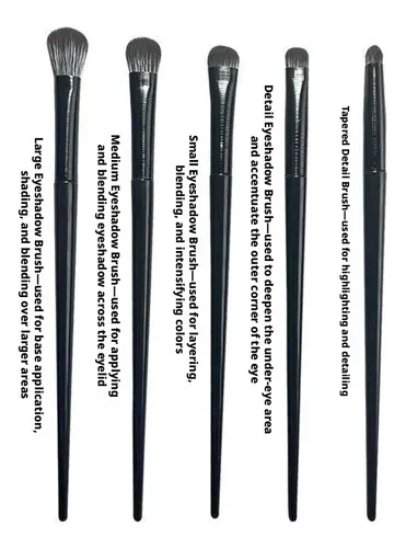 Set De 5 Brochas Pequeñas De Cerdas Suaves Para Sombras Y