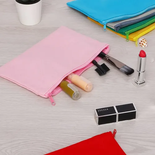 Bolsa De Maquillaje Sinzip De Lona De Algodón, 12 Piezas, Mu