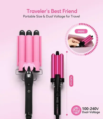 Farery Plancha Para El Cabello En Pulgadas, Mini Rizadora…