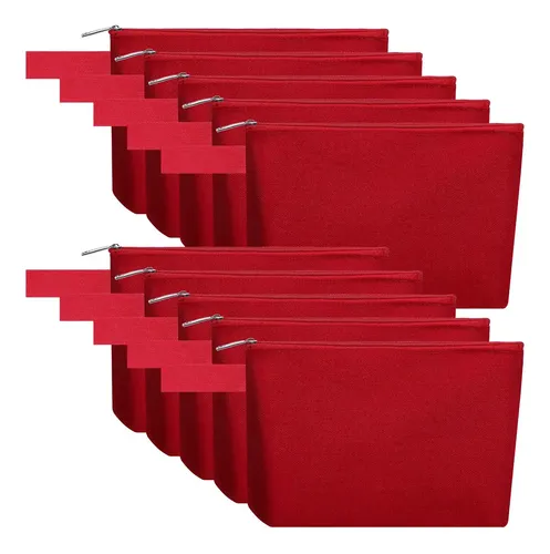 Bolsa De Maquillaje Sinzip De Lona De Algodón Con Correa, 10